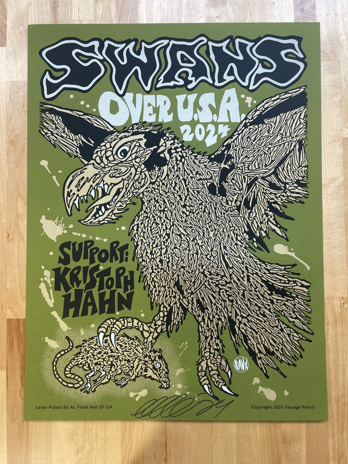 Swans US 2024 Tour Poster